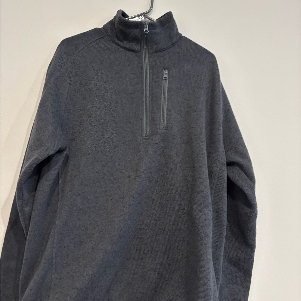 Stetson Mens 1/4 Zip Pullover Large Gray Fleece Sweater Western Casual Outdoor
